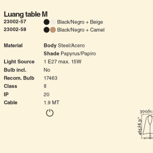 Veioza/Lampa de masa design decorativ LUANG M Black/camel - Img 9