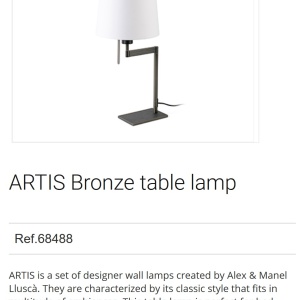 Veioza / Lampa de masa design elegant ARTIS bronz/alb 92094 universul-luminii.ro