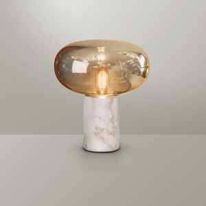 Veioza / Lampa de masa design elegant Fungi alb/ chihlimbar 93074 universul-luminii.ro