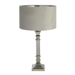Veioza/Lampa de masa design lux elegant Belle crom/gri 148794 universul-luminii.ro
