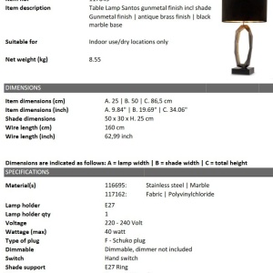 Veioza, Lampa de masa design LUX Santos 116544 universul-luminii.ro