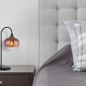 Veioza/Lampa de masa design modern MAXY negru/cupru 141004 universul-luminii.ro