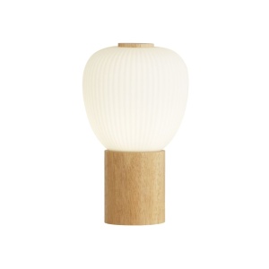 Veioza, Lampa de masa din lemn si sticla Ella