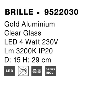 Veioza, Lampa de masa LED design elegant BRILLE 203804 universul-luminii.ro