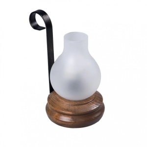 Veioza, lampa de masa rustica fabricata manual din lemn Vela WOOD-VE-TL1