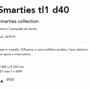 Veioza/Lampa de masa stil minimalist Smarties tl1 d40 143494 universul-luminii.ro
