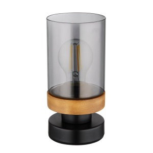 Veioza, lampa de podea design modern FINCA negru mat, maro inchis 101374 universul-luminii.ro