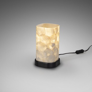Veioza, Lampa metal negru, sidef alb Nakar - Img 4