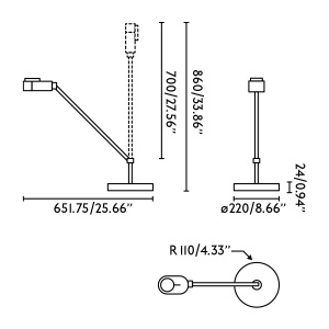 Veioza LED dimabila / Lampa de birou design ultra-modern INVITING neagra 215004 universul-luminii.ro