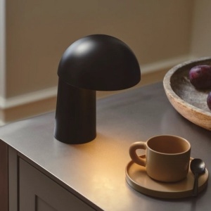 Veioza LED portabila cu baterie design nordic Faye negru 125454 universul-luminii.ro