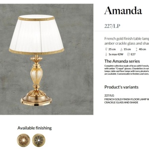Veioza LUX design clasic realizata manual Amanda 144344 universul-luminii.ro