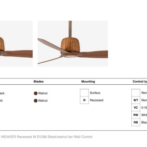 Ventilator aplicat tavan smart sistem TUYA si telecomanda WEAVER M Black/walnut - Img 3