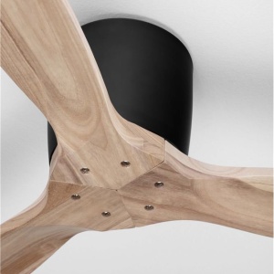 Ventilator de tavan cu telecomanda NINEMIA negru/natural wood 238494 universul-luminii.ro