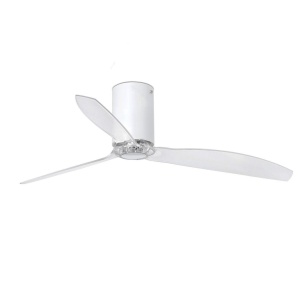 Ventilator de tavan modern cu telecomanda MINI TUBE FAN alb mat/transparent 32039