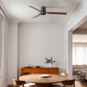 Ventilator tavan cu telecomanda PUNT TUB M negru/nuc