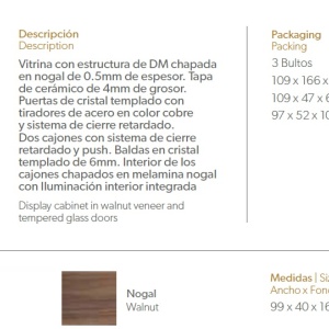 Vitrina cu doua sertare, design elegant Glayds AC-CP1806-F - Img 2