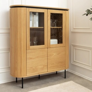 Vitrina cu furnir de stejar ATELIER 140cm - Img 8