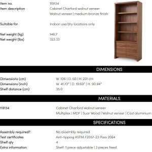 Vitrina design LUX, Furnir de nuc, Charford - Img 9