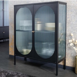 Vitrina moderna din metal si sticla Amsterdam 105cm