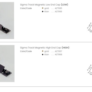 Accesoriu, Capat decor LOW END CAP auriu pentru sina magnetica SIGMA - Img 2
