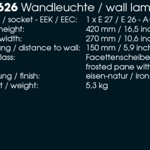 Aplica 1/2 iluminat exterior din fier forjat, WL 3626 181365 universul-luminii.ro