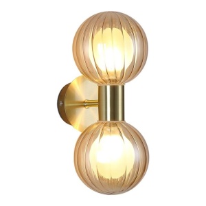 Aplica baie Protectie IP44 metal alama, sticla champagne Luminsphere 2Lt 628165 universul-luminii.ro