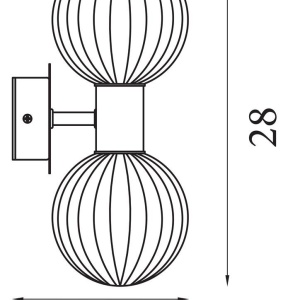 Aplica baie Protectie IP44 metal negru, sticla fumurie Luminsphere 2Lt 628195 universul-luminii.ro