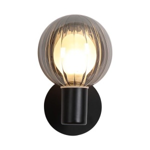 Aplica baie Protectie IP44 metal negru, sticla fumurie Luminsphere 627295 universul-luminii.ro