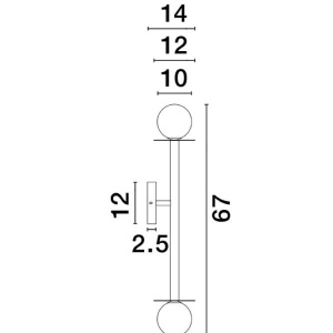 Aplica cu 2 surse de iluminat design modern Pielo negru 115905 universul-luminii.ro