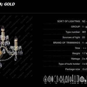 Aplica cu 3 brate Cristal Bohemia 90635 universul-luminii.ro