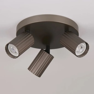 Aplica cu 3 spoturi din aluminiu canelat Anna bronz