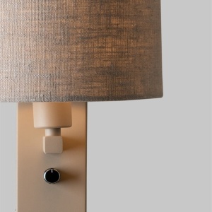 Aplica cu raft si reader LED, port USB si abajur textil in deschis Florence 248855 universul-luminii.ro