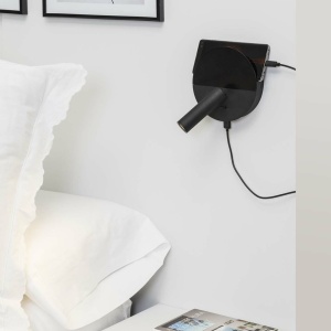 Aplica cu reader LED directionabil stil minimalist DUAS USB C negru - Img 4