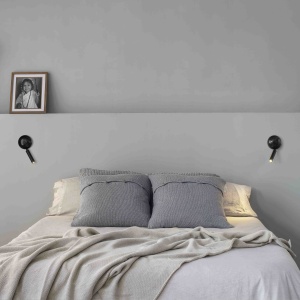 Aplica cu reader LED stil modern minimalist PRESS Black 83405 universul-luminii.ro