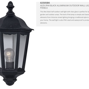 Aplica de exterior stil traditional IP44 Alex 82505BK SRT 75515 universul-luminii.ro