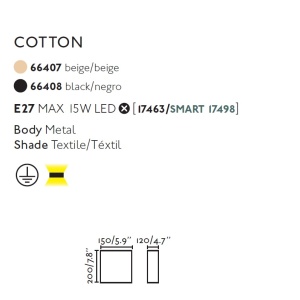 Aplica de perete ambientala design modern COTTON round bej 84175 universul-luminii.ro