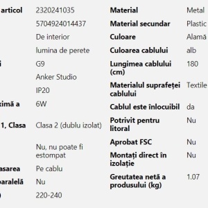 Aplica de perete ambientala design nordic Furiko alama/alb 218605 universul-luminii.ro