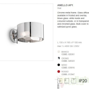 Aplica de perete Anello AP1 bianco 028361 47115 universul-luminii.ro