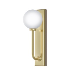 Aplica de perete baie din metal auriu satinat, IP44 Ero - Img 3