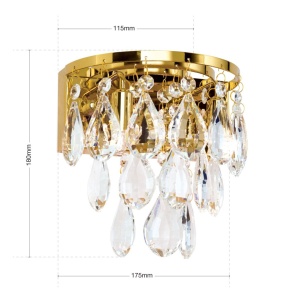 Aplica de perete cristal K9 design elegant CELESTE aurie 234775 universul-luminii.ro