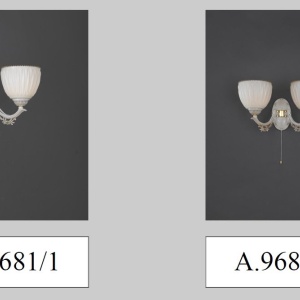 Aplica de perete cu 2 brate design italian din alama 9681 116905 universul-luminii.ro