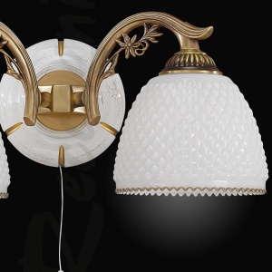 Aplica de perete cu 2 brate din alama design italian 8606 107695 universul-luminii.ro