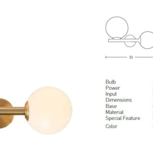Aplica de perete cu 2 surse de iluminat design modern Cingea auriu mat - Img 3