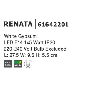 Aplica de perete cu iluminat ambiental gips alb RENATA 85015 universul-luminii.ro