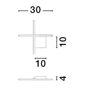 Aplica de perete cu lumina ambientala LED Cross 30cm 148305 universul-luminii.ro