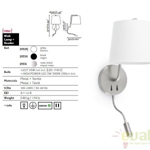 Aplica de perete cu reader LED BERNI 29329 61335 universul-luminii.ro