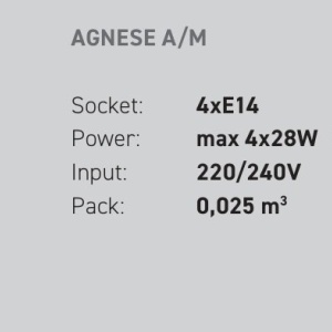 Aplica de perete cu sticla efect grafic AGNESE 227925 universul-luminii.ro