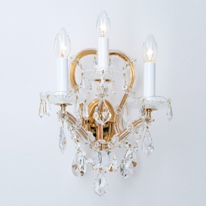 Aplica de perete de lux cristal Swarovski Maria Theresia-A 3L 24K gold plated 99625 universul-luminii.ro