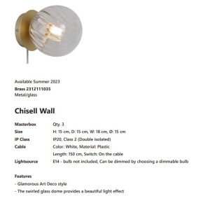 Aplica de perete design Art Deco Chisell 25 Brass 220785 universul-luminii.ro