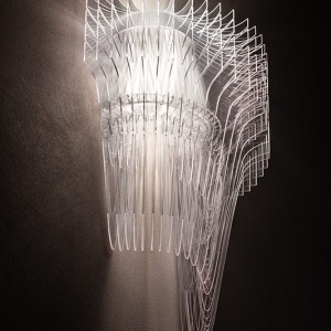 Aplica de perete design Art Deco realizata manual Aria Transparent - Img 3